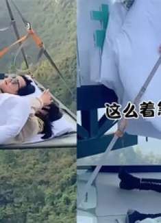 300米悬崖空中酒店18.8一晚，看着都心惊肉跳，这是拿命在睡觉啊