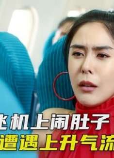 美女飞机上闹肚子，却遇上气流，急得她当众解决，搞笑短片
