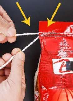 今天才知道，拆米袋和面袋这么简单，一句口诀就能一拉到底，真棒